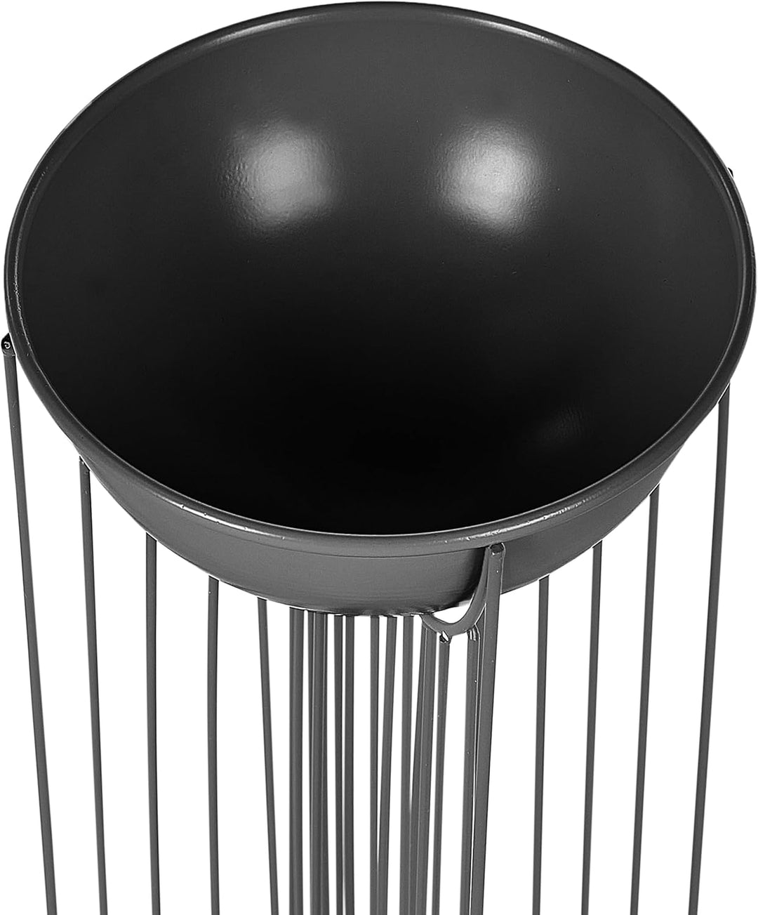 Beliani Pflanzenständer 2er Set Metall schwarz rund ⌀ 22 cm für Innen u. Aussen Ficaria