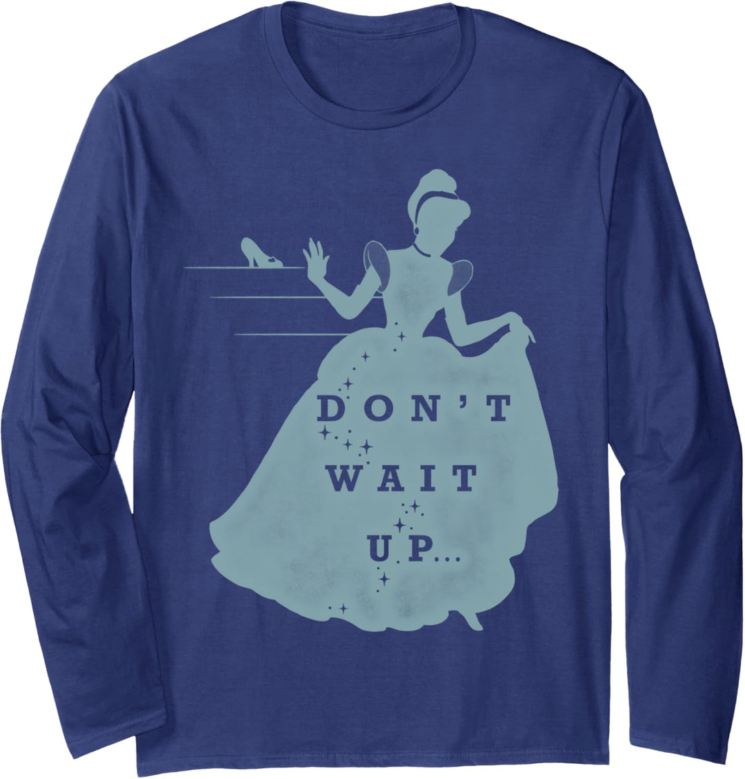 Disney Cinderella Don't Wait Up Silhouette Fill Langarmshirt