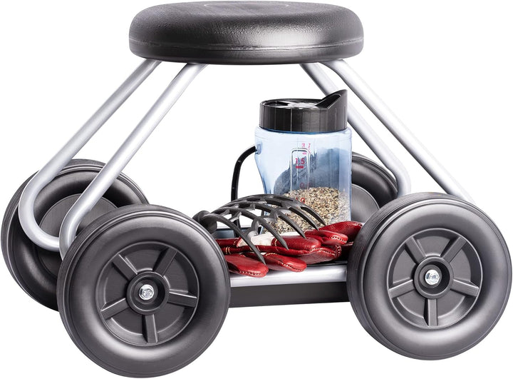 UPP Rollsitz Easy Work bis 130 kg belastbar | Gartenwagen mit 40 cm hohem Luftkammer-Sitz | Knie- &