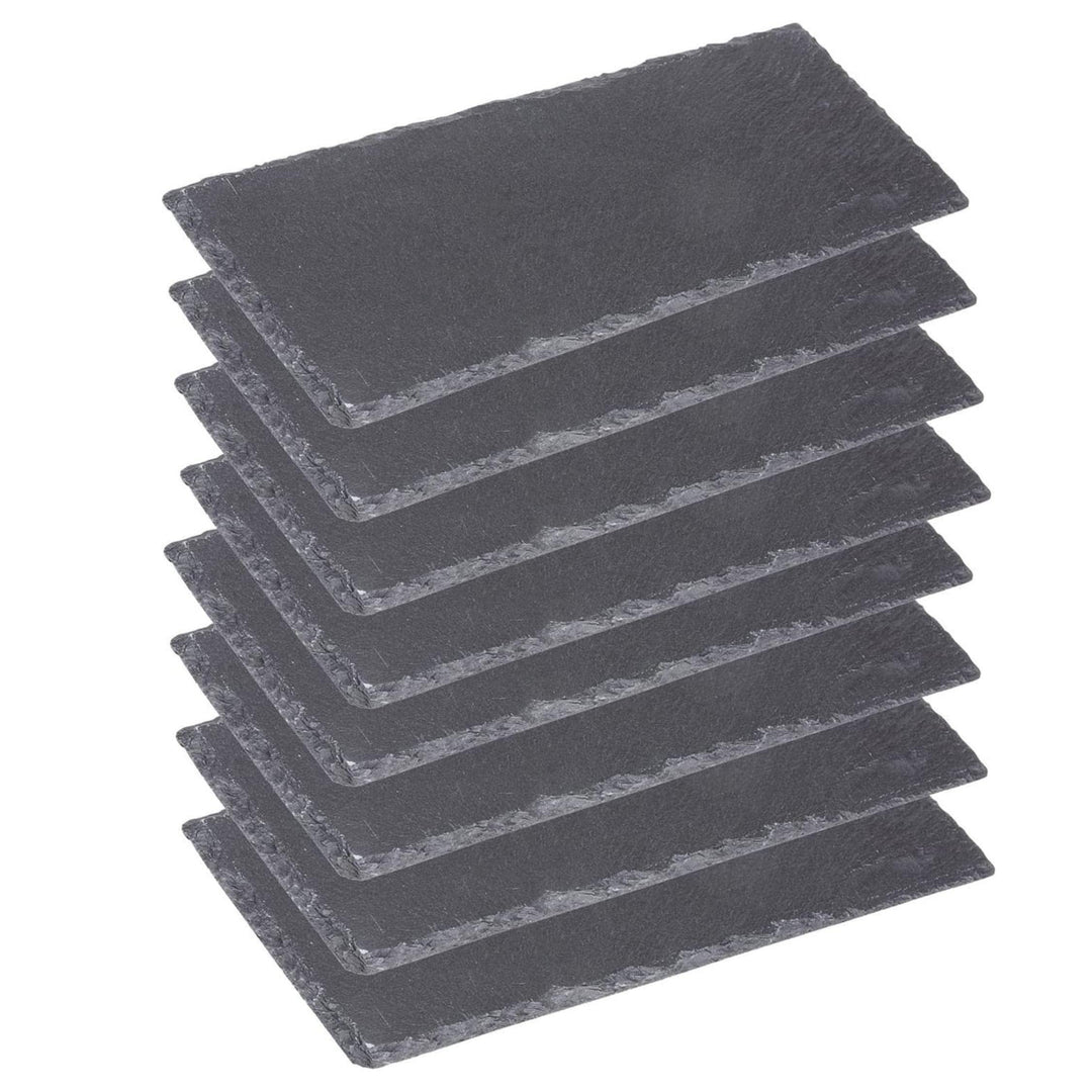 Westmark 8 Naturschiefer-/Servierplatten, mit Kratzschutz, Fläche: je 30 x 10 cm, Schiefer, Tapas +