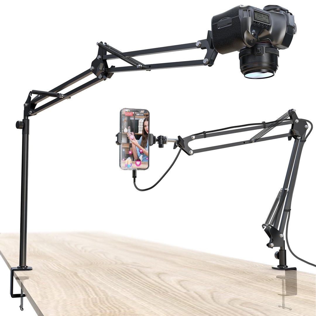 Overhead Kamera Stativ [40 cm erhöhen]-Professioneller Kamera Ständer Flexibel Gelenkarm Tisch Halte