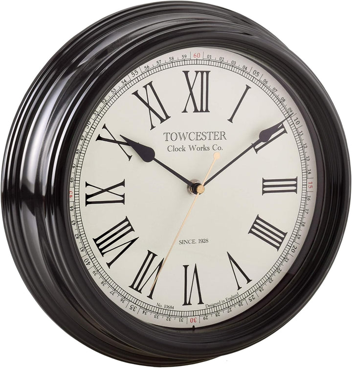 Acctim 26703 Redbourn Wanduhr, Schwarz Ohne zusätzliche Batterien, Ohne zusätzliche Batterien