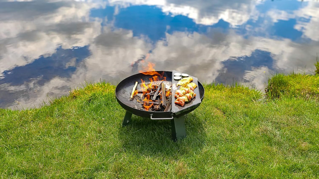 Feuerplatte Plancha Feuerplatte aus Edelstahl 4mm, Grillplatte passend für Feuertonne 60 cm (Lieferu