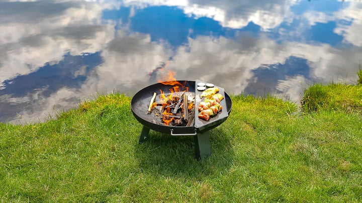 Feuerplatte Plancha Feuerplatte aus Edelstahl 4mm, Grillplatte passend für Feuertonne 60 cm (Lieferu