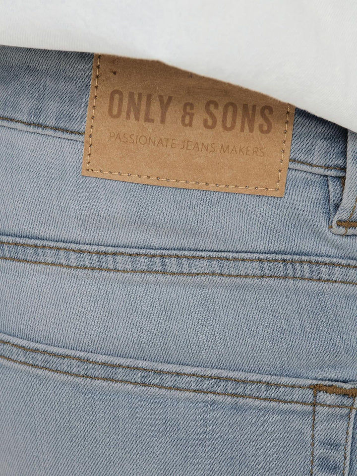 Only & Sons Male Slim Fit Jeans -ONSLOOM Mittlere Taille Slim Fit Jeans 34W / 32L Light Blue Denim,
