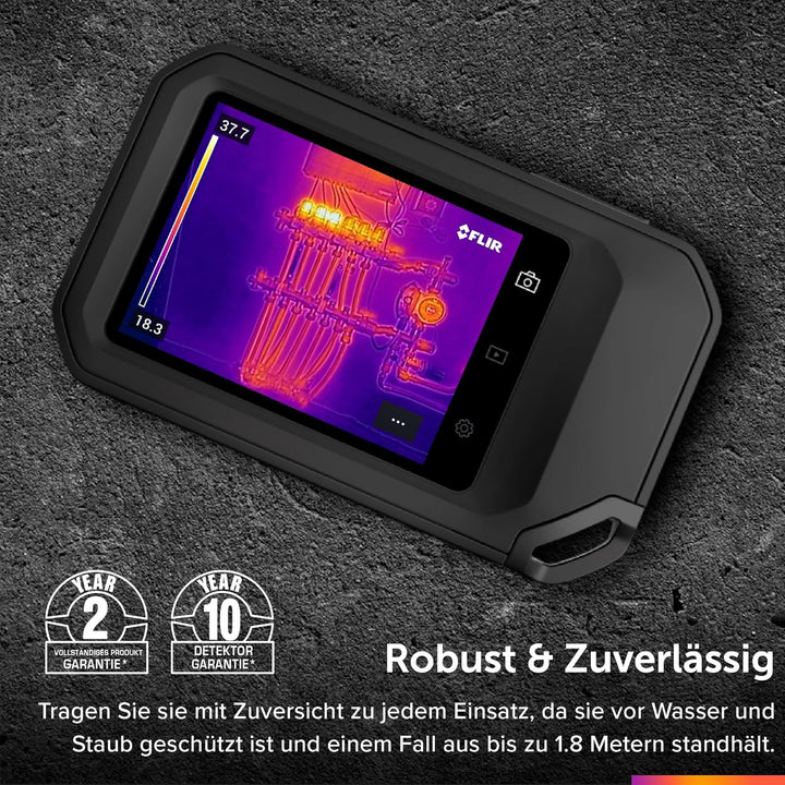 FLIR C5, Profi-Thermokamera, leistungsstark und kompakt mit WLAN, misst Temperaturen bis 400 °C (752