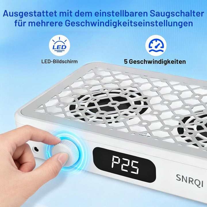 Professionell Staubabsaugung für Nägel,Einstellbarer 7000PRM Nagel Staubsauger,120W Doppelte Saugsta