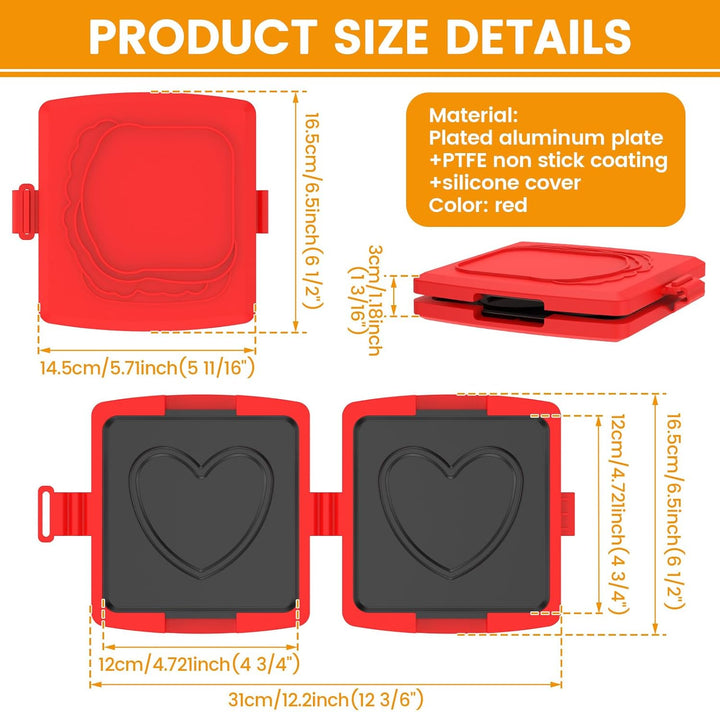 Sandwichmaker Mikrowelle, Breakfast Sandwich Maker Presse 3 Minuten-Grillpfanne, PTFE Antihaftbeschi