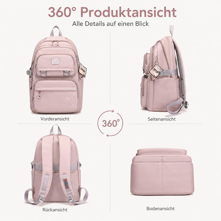 JANSBEN Schulrucksack jungen mädchen teenager schultasche Wasserdicht Rucksack Damen herren schulran