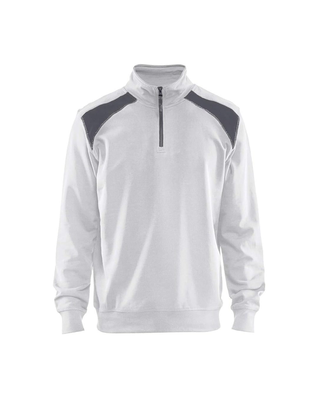 Blaklader 335311581094XS Sweater mit Half-Zip 2-Farbig, Weiss/Grau, Grösse XS