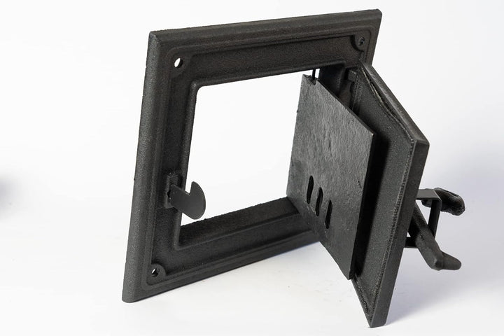 SEZAM Ofentür aus Gusseisen für Feuerstellen mit Dichtschnur - mit Türriegel, Brotofentür - Steinofe