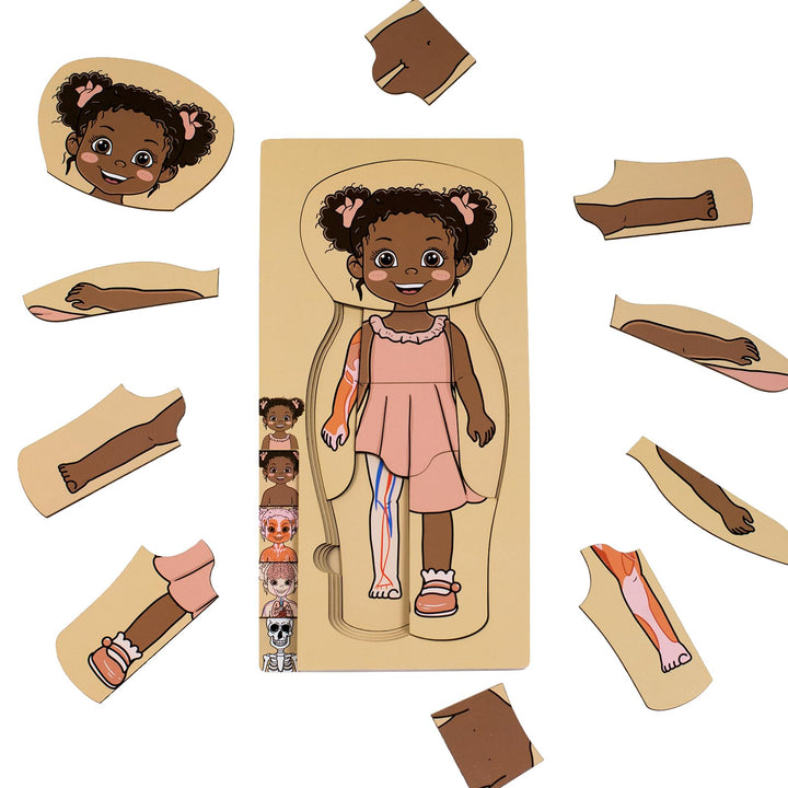Meine Körperteile Puzzle für Kleinkinder Kinder Mädchen Jungen Montessori Holz Anatomie Puzzle 3-5 J