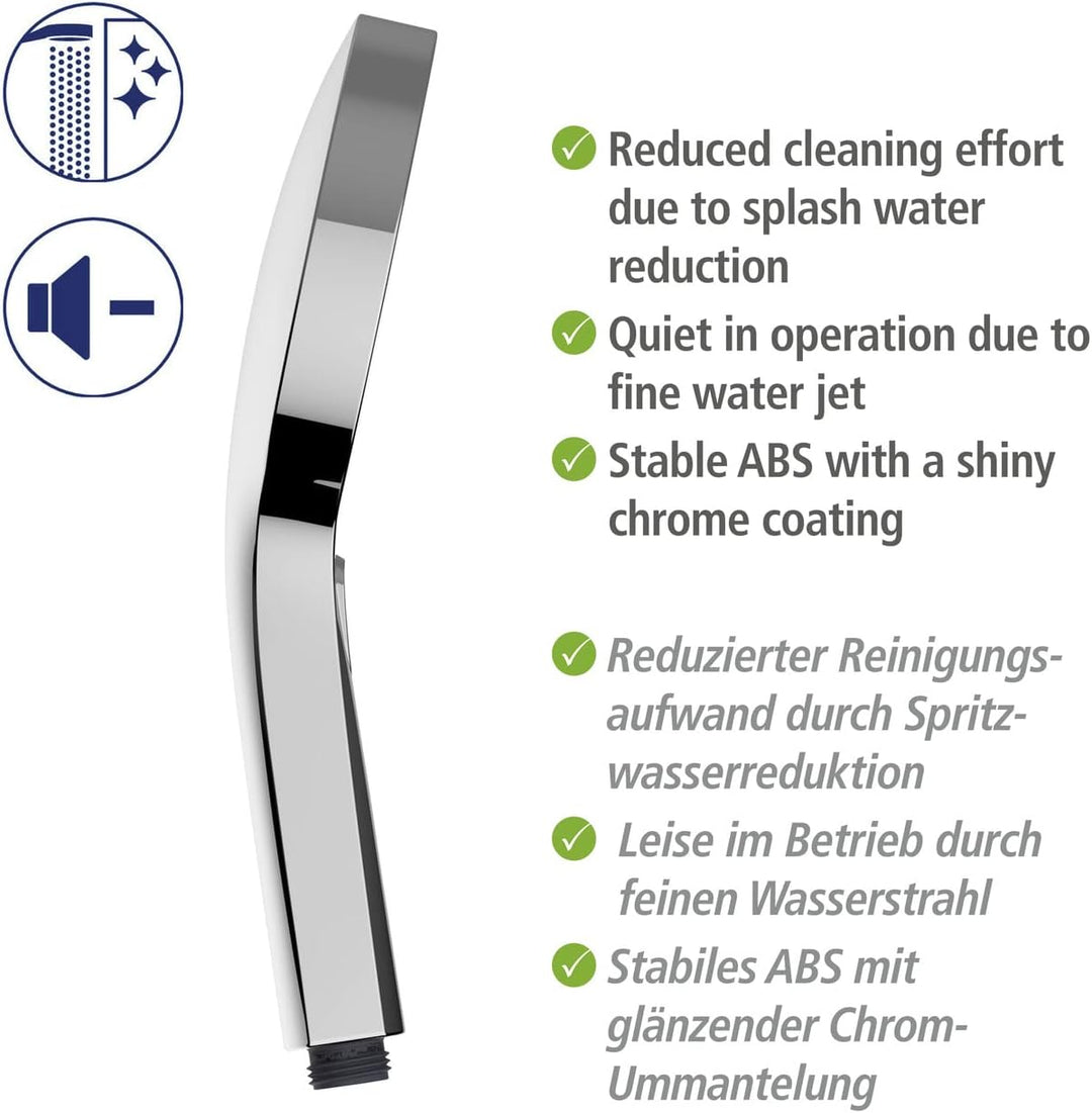WENKO Duschsystem Softwater, Duschstange aus Edelstahl mit Regenduschkopf, Handbrause, Duschschlauch