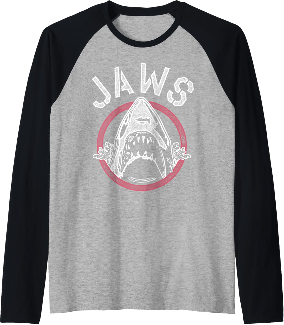 Jaws Stencil Logo Raglan