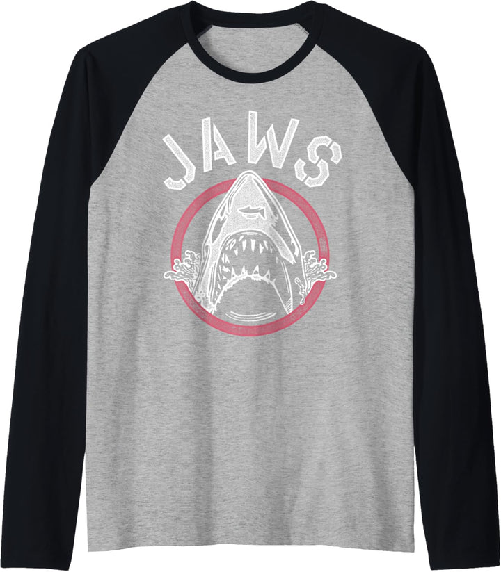 Jaws Stencil Logo Raglan