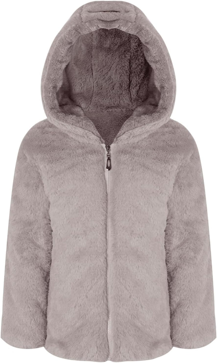 Oyolan Kinder Mädchen Kapuzenjacke Teddybär Fleecejack Winter Outwear Mantel Cartoon Sweatshirt Hood