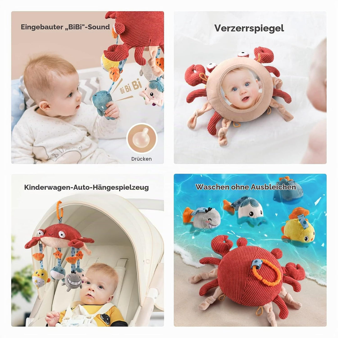 TUMAMA Baby Musikalische Krippe Mobile mit Projektor Spiegel Weiche Hängende Spielzeug Schlaflieder