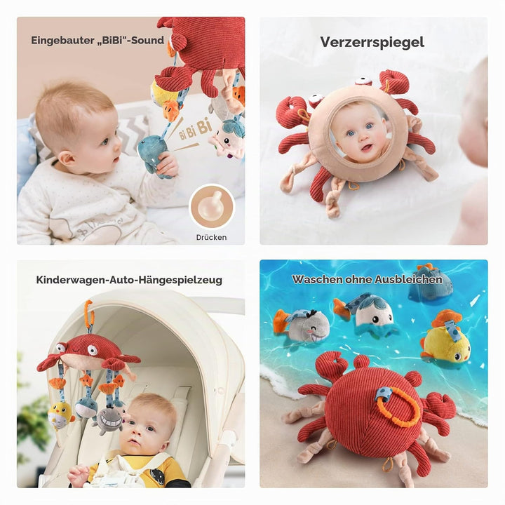 TUMAMA Baby Musikalische Krippe Mobile mit Projektor Spiegel Weiche Hängende Spielzeug Schlaflieder