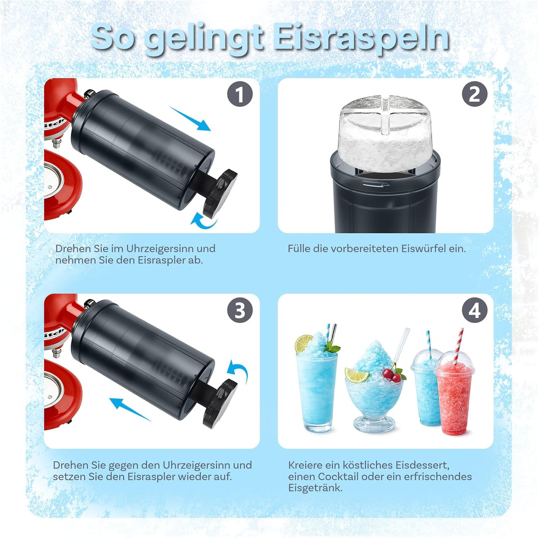 Rasiereis-Aufsatz für KitchenAid 4.5-5 Quart Kippkopf-Standmixer von MMOBIEL – Ice Maker mit Einstel