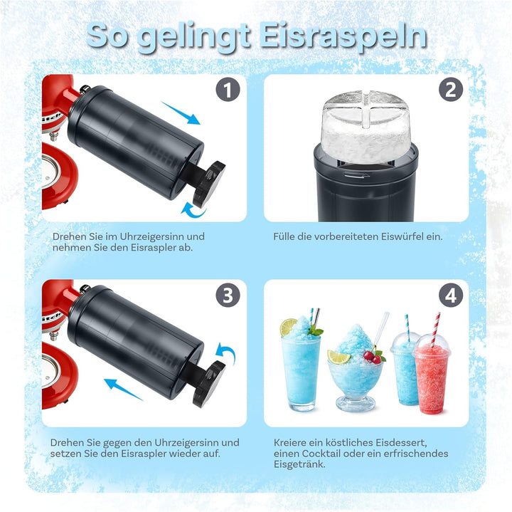 Rasiereis-Aufsatz für KitchenAid 4.5-5 Quart Kippkopf-Standmixer von MMOBIEL – Ice Maker mit Einstel