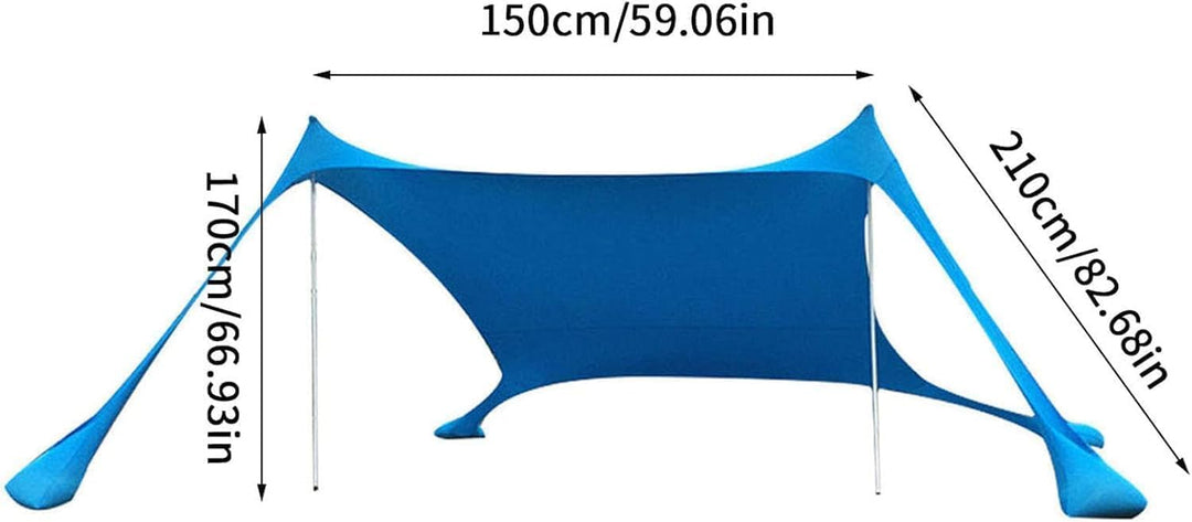 Schatten Zelt - 210 X 150 X 170cm Strandzelt Strandmuschel Beach StrandZelt Mit Sandsack Sonnensegel