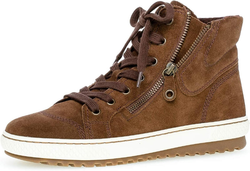 Gabor Damen Schnürstiefeletten | Frauen Schnürboots | High-Top Sneaker | Wechselfussbett | Reissvers