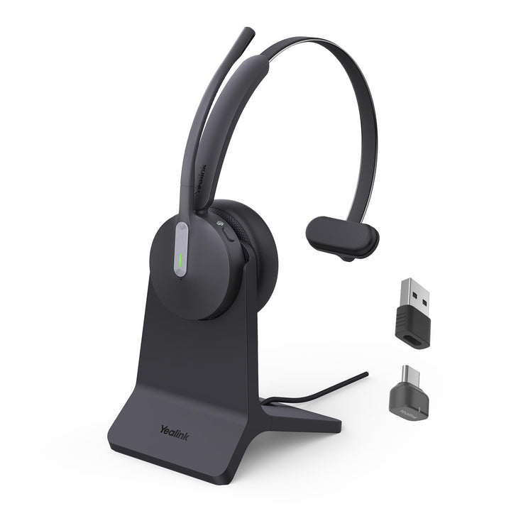 Yealink BH70 mit Ständer Bluetooth Headset mit Mikrofon für homeoffice, bis zu 35h Gesprächszeit, Te