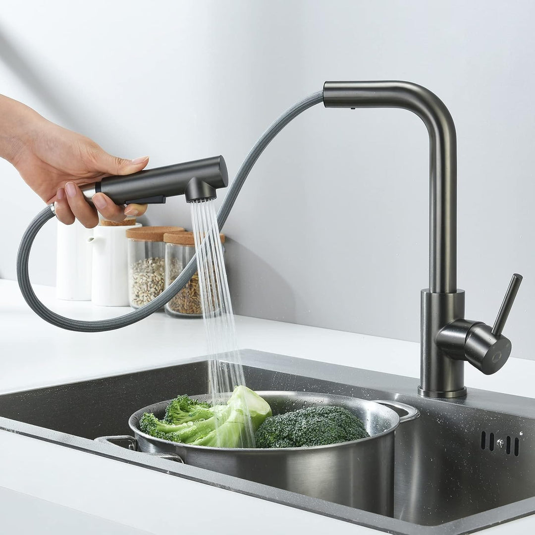 Wasserhahn Küche Ausziehbar, CECIPA Hochdruck Küchenarmatur mit Brause, Mischbatterie Küche mit 2 St
