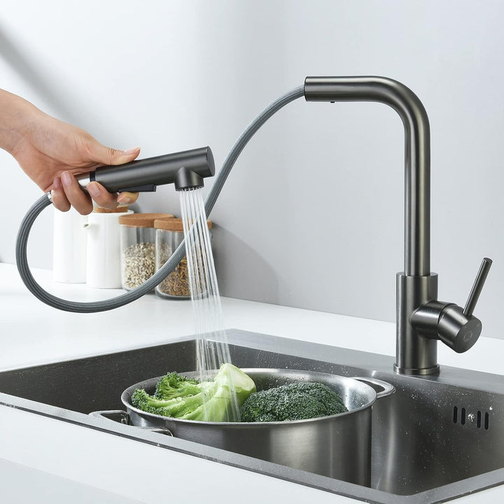 Wasserhahn Küche Ausziehbar, CECIPA Hochdruck Küchenarmatur mit Brause, Mischbatterie Küche mit 2 St