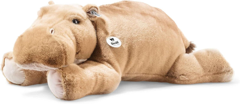 Steiff 085352 - Original Plüschtier Nilpferd Mocky, Kuscheltier ca. 80 cm, Markenplüsch Knopf im Ohr