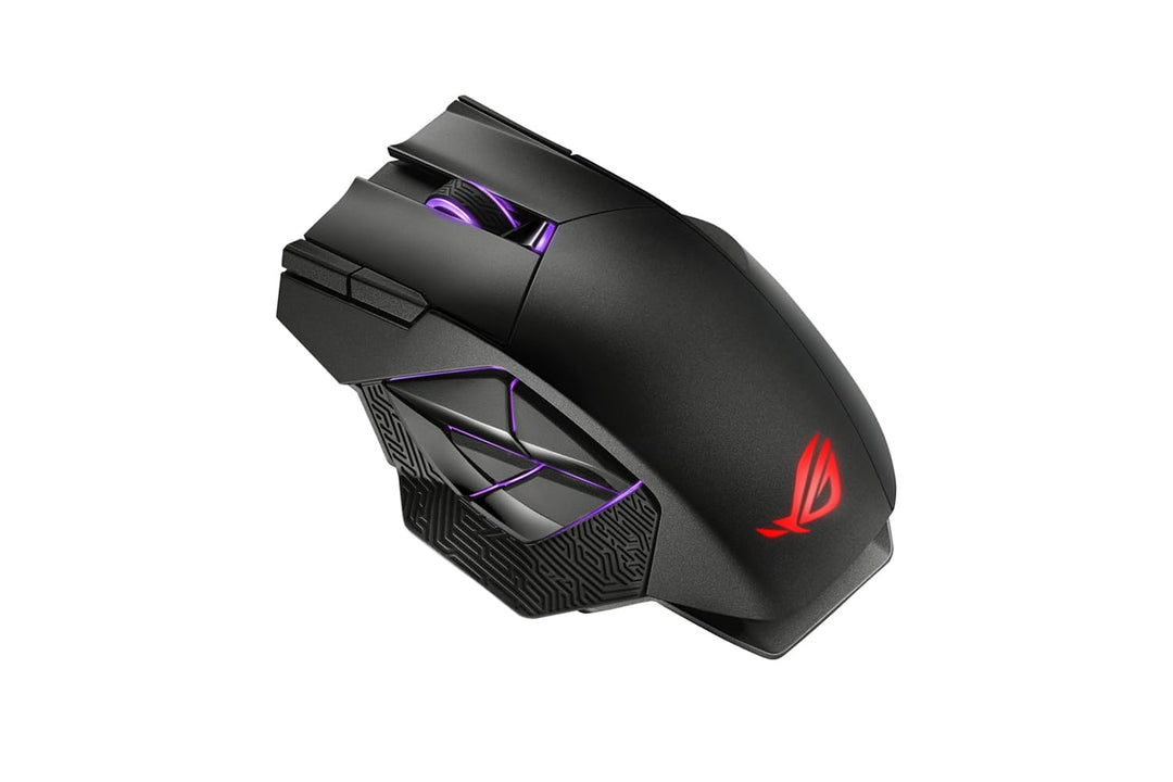 ASUS ROG Spatha X Gaming Maus (kabellos, kabelgebunden, magnetische Ladestation, 12 programmierbare