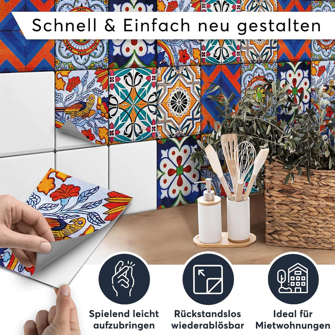 CREATISTO Mosaik Klebefliesen Stickerfliesen Fliesenfolie - Aufkleber Folie für Fliesen I Stickerfli