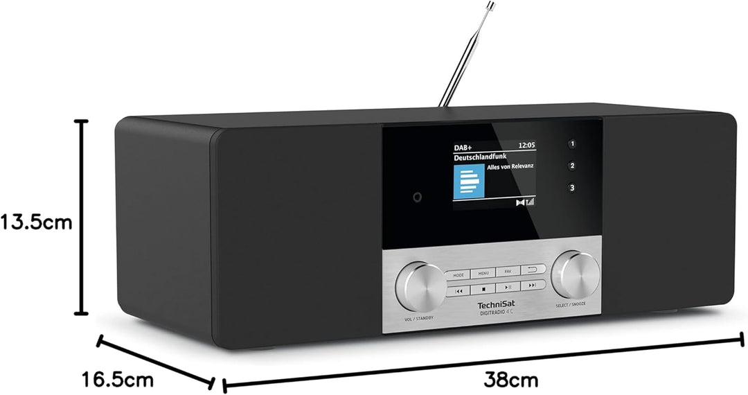 TechniSat DIGITRADIO 4 C - Stereo Digital-Radio (DAB+, UKW, Farbdisplay, Bluetooth-Audiostreaming, K