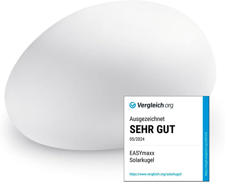 EASYmaxx Solar-Deko-Stein mit Farbwechsel | Moderne Aussen-Gartenleuchte mit Fernbedienung | Solar-K