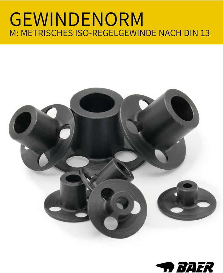 BAER Schneideisen Führungen Set M 3-12 mit oxidierter Oberfläche - Schneideisenführungen - Schneidei