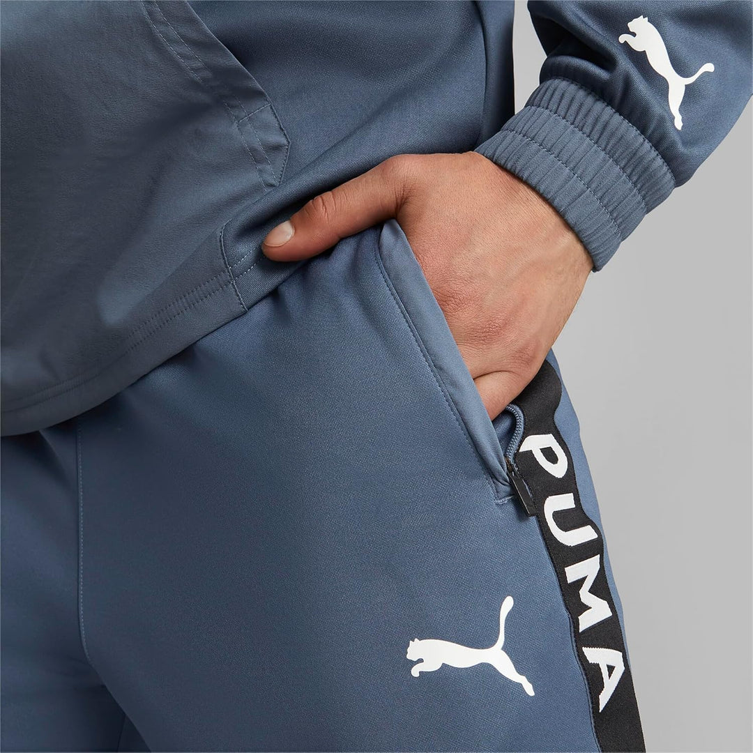 PUMA Herren Strickhose Train Fit Pwrfleece Jogger XL Blau / Schwarz, XL Blau / Schwarz