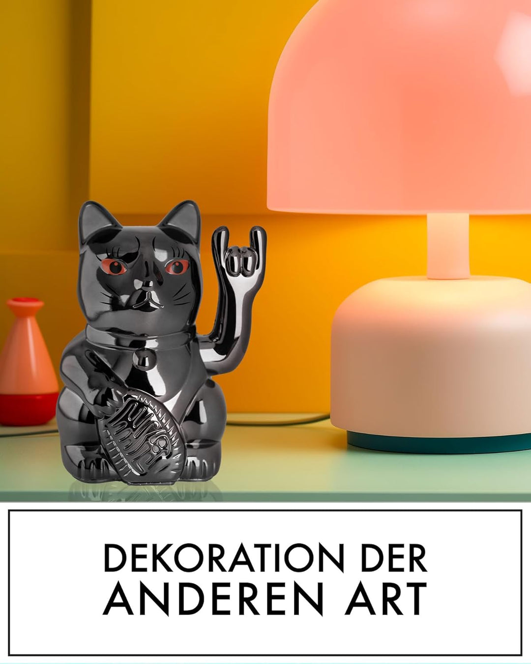 ANGRY CAT - Winkekatze Lucky CAT - rockige, winkende - Rock- japanische Winkkatze rockt - Dekoartike