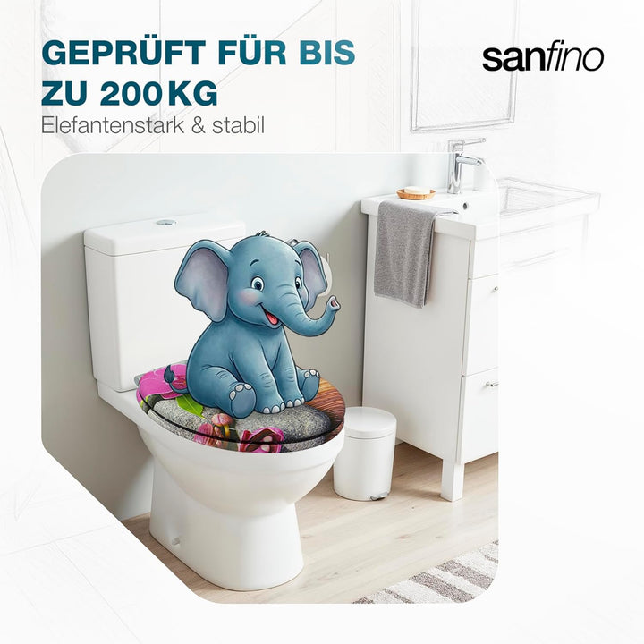 Premium WC Sitz mit Absenkautomatik – hochwertige Toilettendeckel aus Holz, viele bunte Motive, hohe