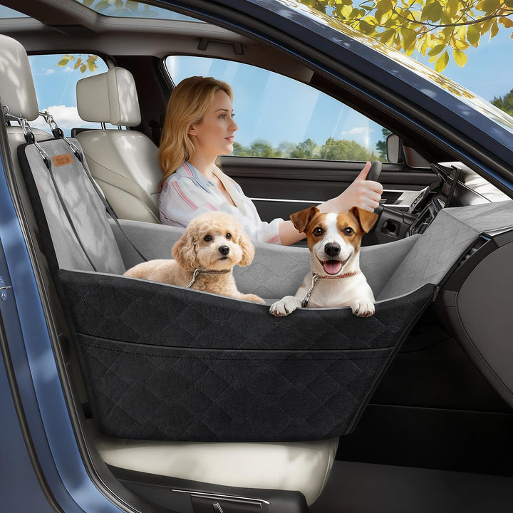 Erhöhter Hundesitz fürs Auto, Hunde Autositz für kleine & mittlere Hunde bis 16 kg, Abnehmbar & Wasc