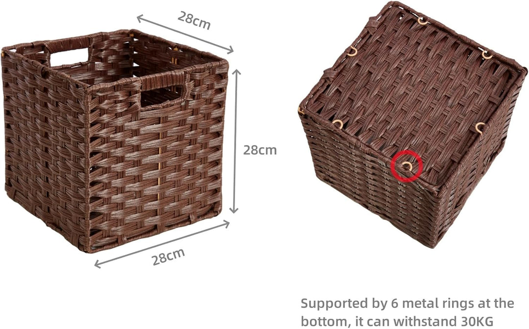 Aufbewahrungskorb, 28x28x28cm Aufbewahrungsboxen aus Polypropylene und Metallstreifenfür Vorratskamm
