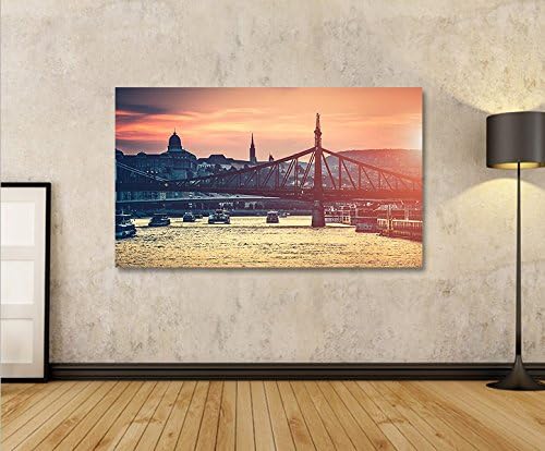 islandburner Bild Bilder auf Leinwand Budapest V2 Brücke 1p XXL Poster Leinwandbild Wandbild Dekoart