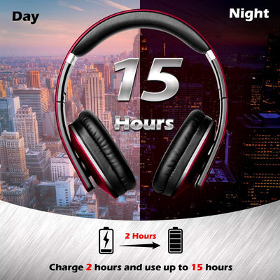 August EP650 - Bluetooth Kopfhörer v4.2 NFC mit aptX Low Latency - Stereo Over Ear Headphones mit Au