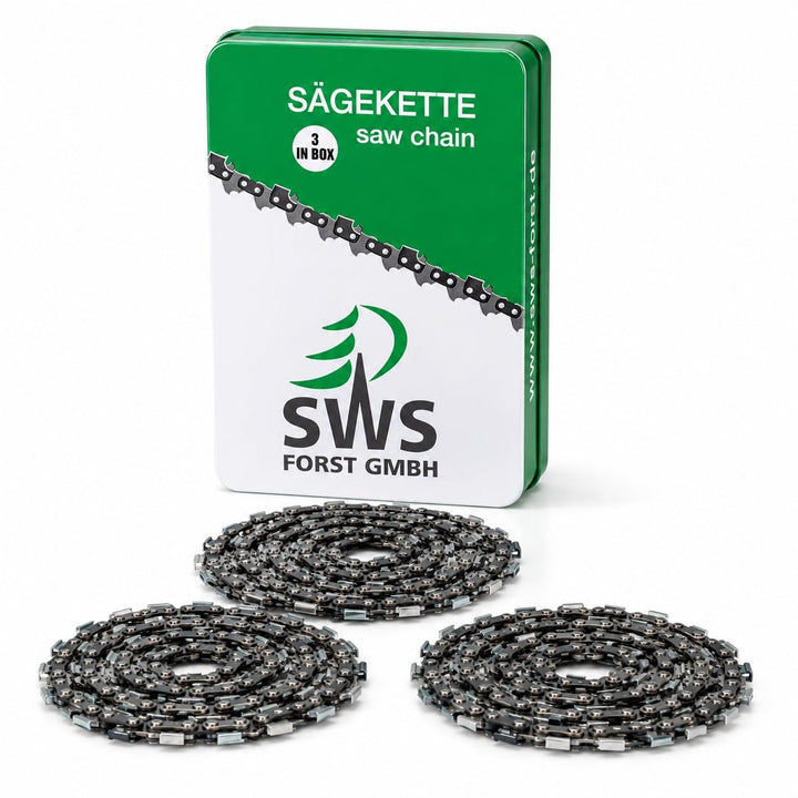 3 Stück SWS Forst Sägekette 3/8 1,3 mm Halbmeisel 57 Treibglieder kompatibel mit DOLMAR, ECHO, EINHE