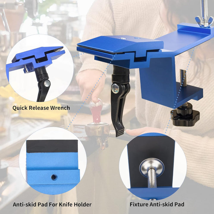 CWOVRS Messerschärfer Profi, Professioneller Messerschärfsystem mit Schnellspann-Design, Festwinkel