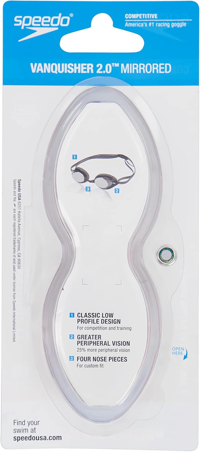 Speedo Vanquisher 2.0 Schwimmbrille, Panorama, blendfrei, beschlagfrei, mit UV-Schutz Speedo Rot, Sp