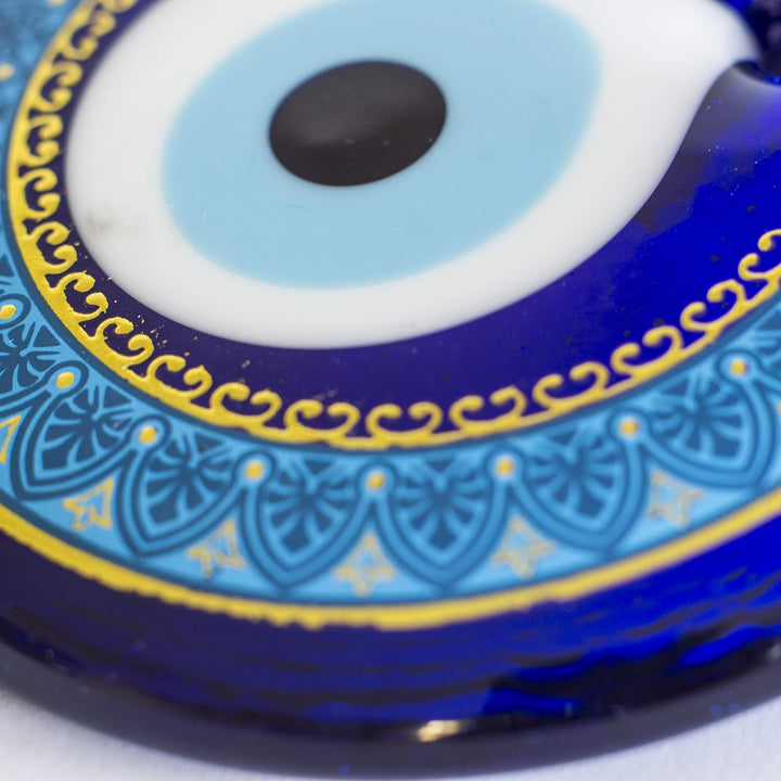 nevfactory Nev Nazar Boncuk Evil Eye Wanddeko - Handgefertigter Mystischer Glücksbringer mit Türkisc