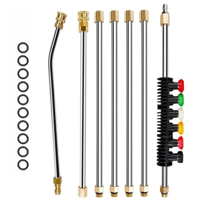 Hochdruckreiniger Verlängerung, 4000PSI Hochdruckreiniger Verlängerungslanze mit 6 Düsenspitze, 7Pcs