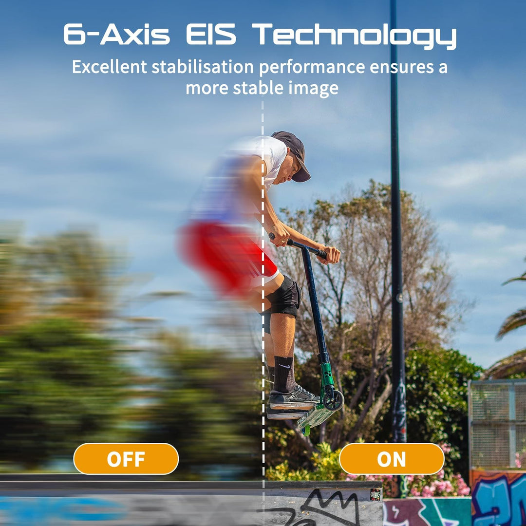 Apexcam M90 mit 128G Karte Action Cam 4K60FPS 64MP WLAN EIS Bildstabilisierung Sportkamera mit Touch