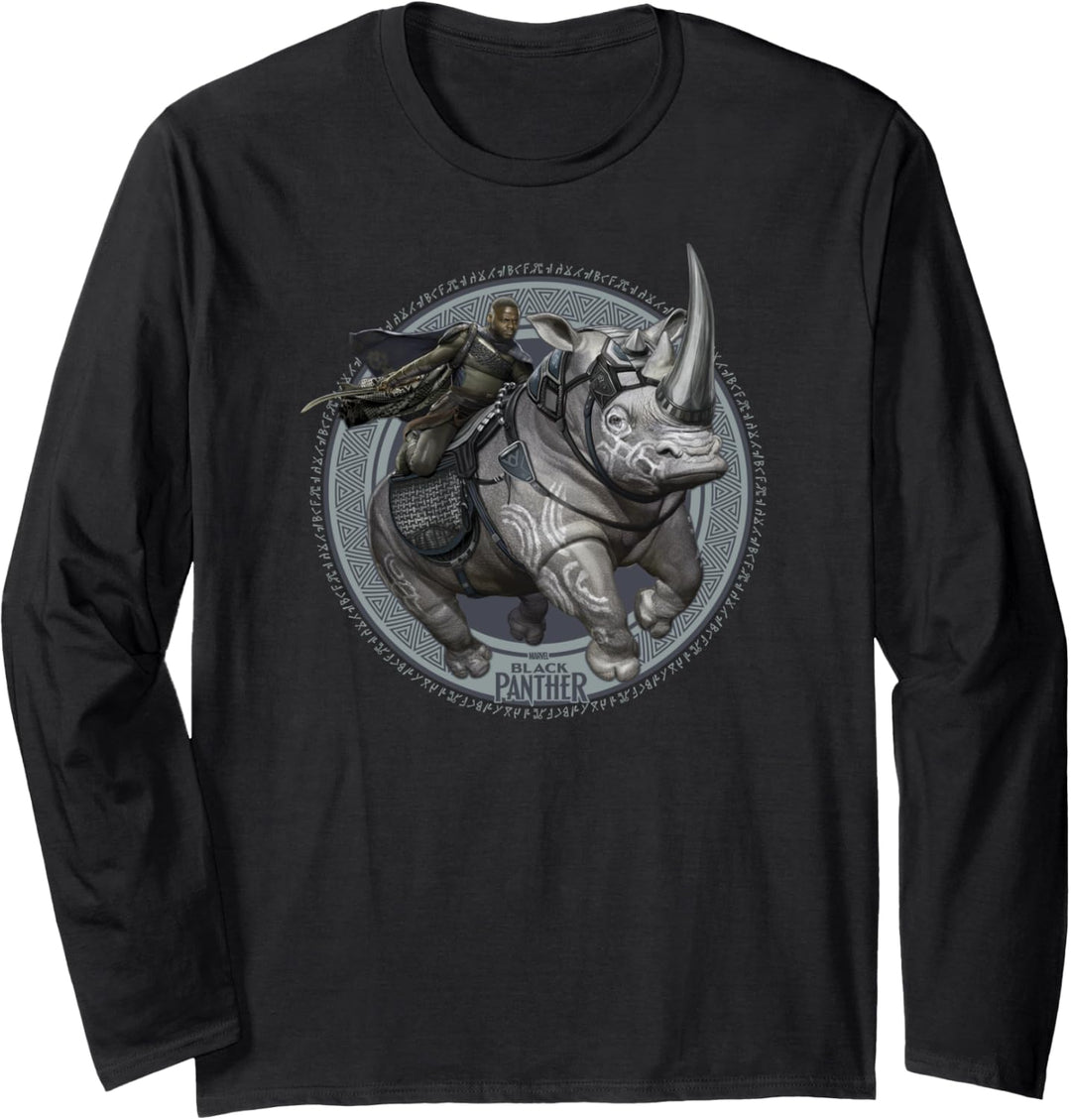 Marvel Black Panther W'Kabi Rhino Portrait Langarmshirt