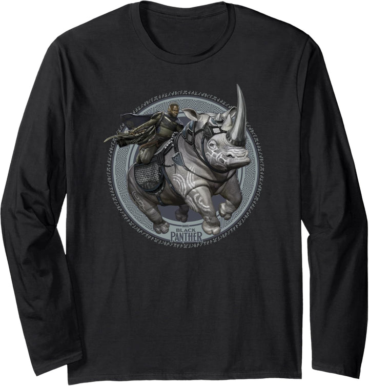 Marvel Black Panther W'Kabi Rhino Portrait Langarmshirt